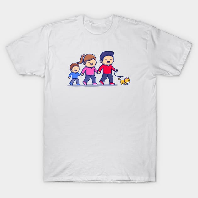 Cute Family Walking T-Shirt by Catalyst Labs